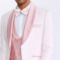 Pink Shawl Tuxedo with Fancy Pattern Four Piece Set