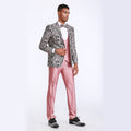 Rose Tuxedo with Floral Pattern Four Piece Set