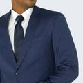 Dark Blue Pin Stripe Suit Three Piece Set