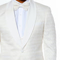 Ivory Tuxedo with Textured Pattern Four Piece Set - Wedding - Prom