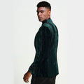 Hunter Green Tuxedo Jacket with Fancy Pattern Slim Fit