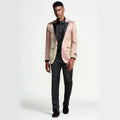 Rose Gold Tuxedo Jacket Shiny Slim Fit with Peak Lapel - Wedding - Prom