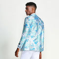 Aqua Floral Tuxedo Jacket Slim Fit