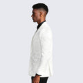 White Tuxedo Jacket Paisley Pattern Slim Fit - Wedding - Prom