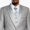Light Grey Tuxedo Slim Fit One Button Peak Framed Lapel