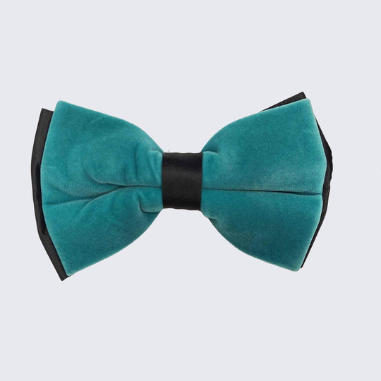 Men's Teal Velvet Bow Tie